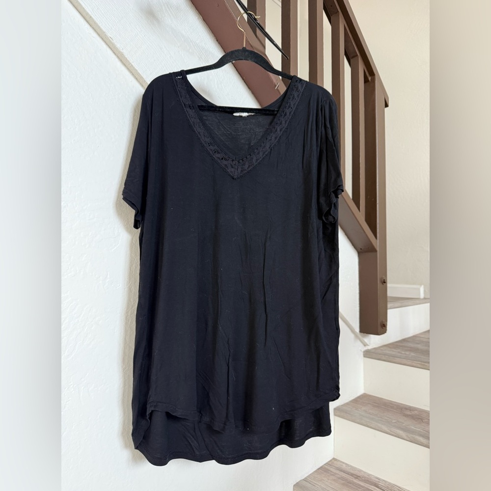 Amaryllis Black Lace Top